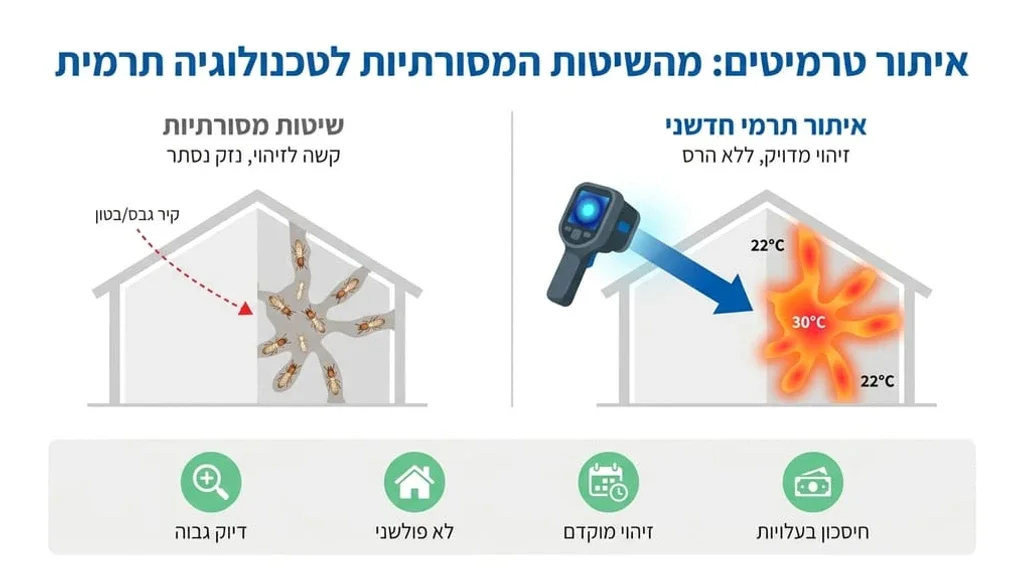 טכנולוגיות פורצות דרך באיתור סמוי, שימוש במצלמות תרמיות לזיהוי טרמיטים טכנאי של דויטש ובניו בע״מ משתמש במצלמה תרמית לאיתור טרמיטים